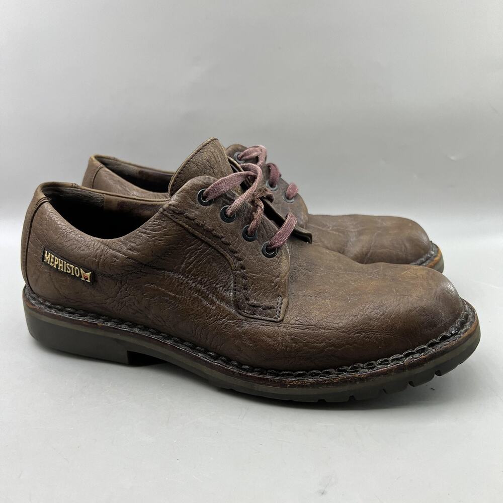 Mephisto Sherpas Air-Relax Oxford Men Size 10 Brown Leather Lace Up Comfort Shoe
